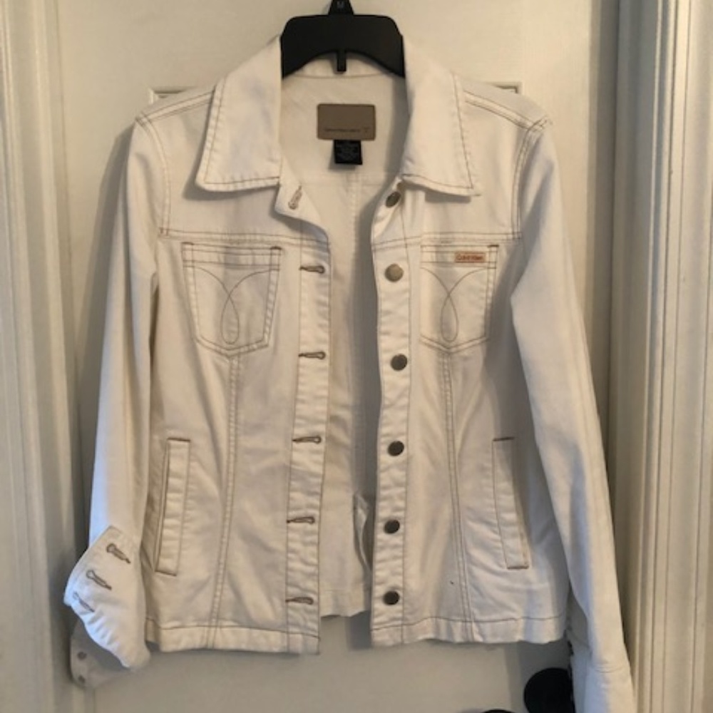 Calvin Klein white jean jacket